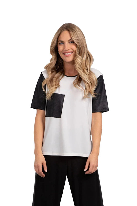 C - Boxy T with Faux Leather