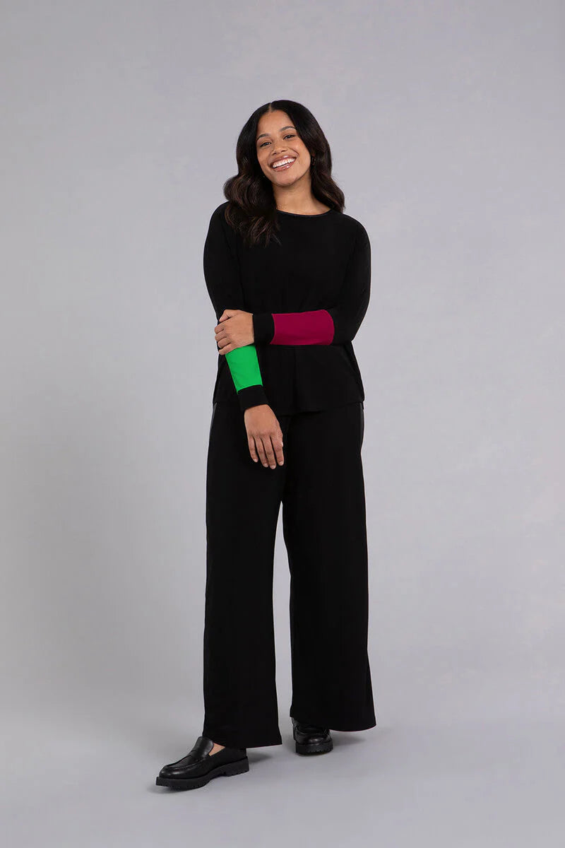 C - Colour Block Sleeve Nu Cinch Top