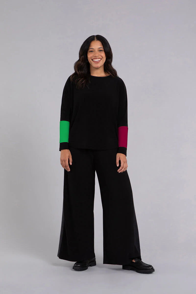 C - Colour Block Sleeve Nu Cinch Top