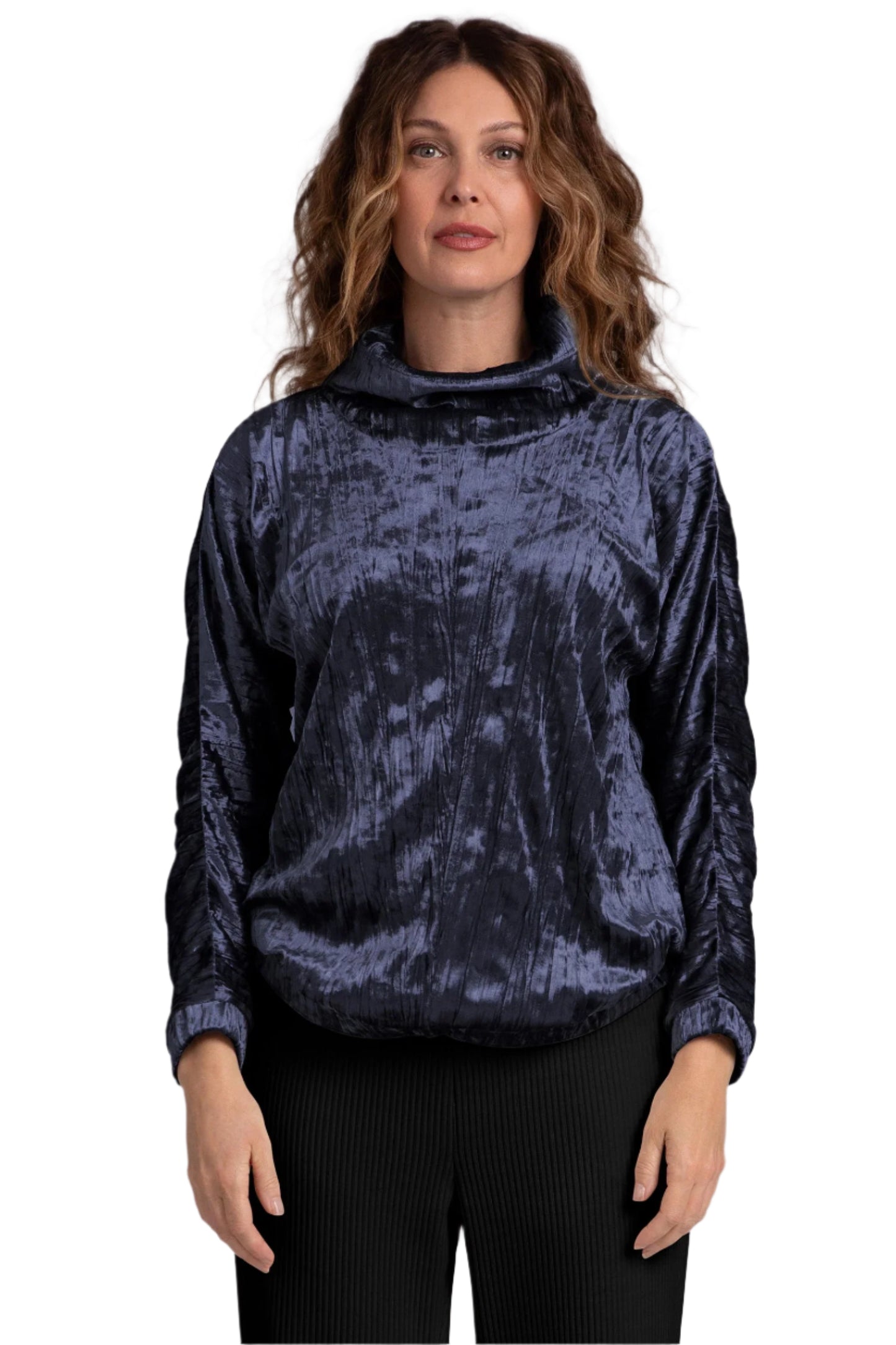 Funnel Pullover, Crinkle Velvet
