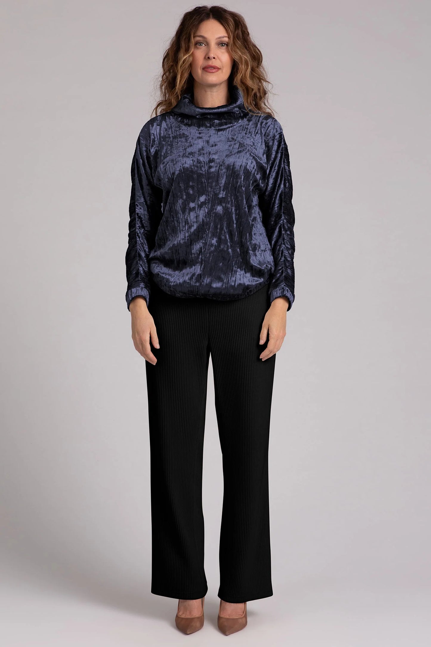 Funnel Pullover, Crinkle Velvet