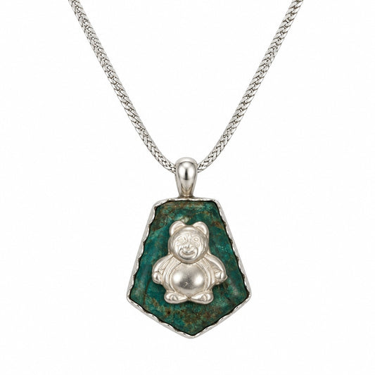 Necklace - Harding Mine Turquoise with Bear