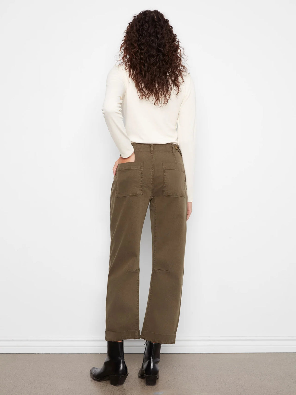 Twill Barrel Leg Pants