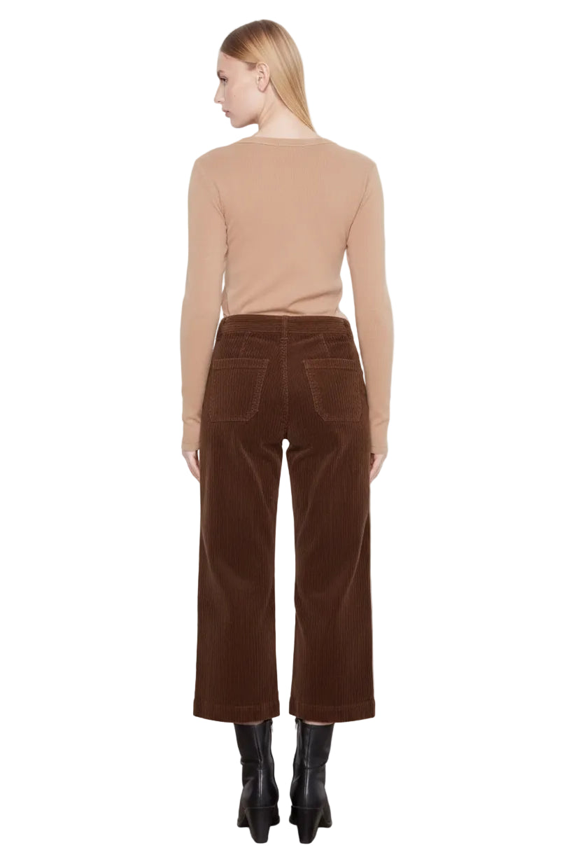 Cropped Wide Leg Corduroy Pants