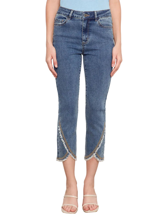 Embroidered Front Tulip Jeans