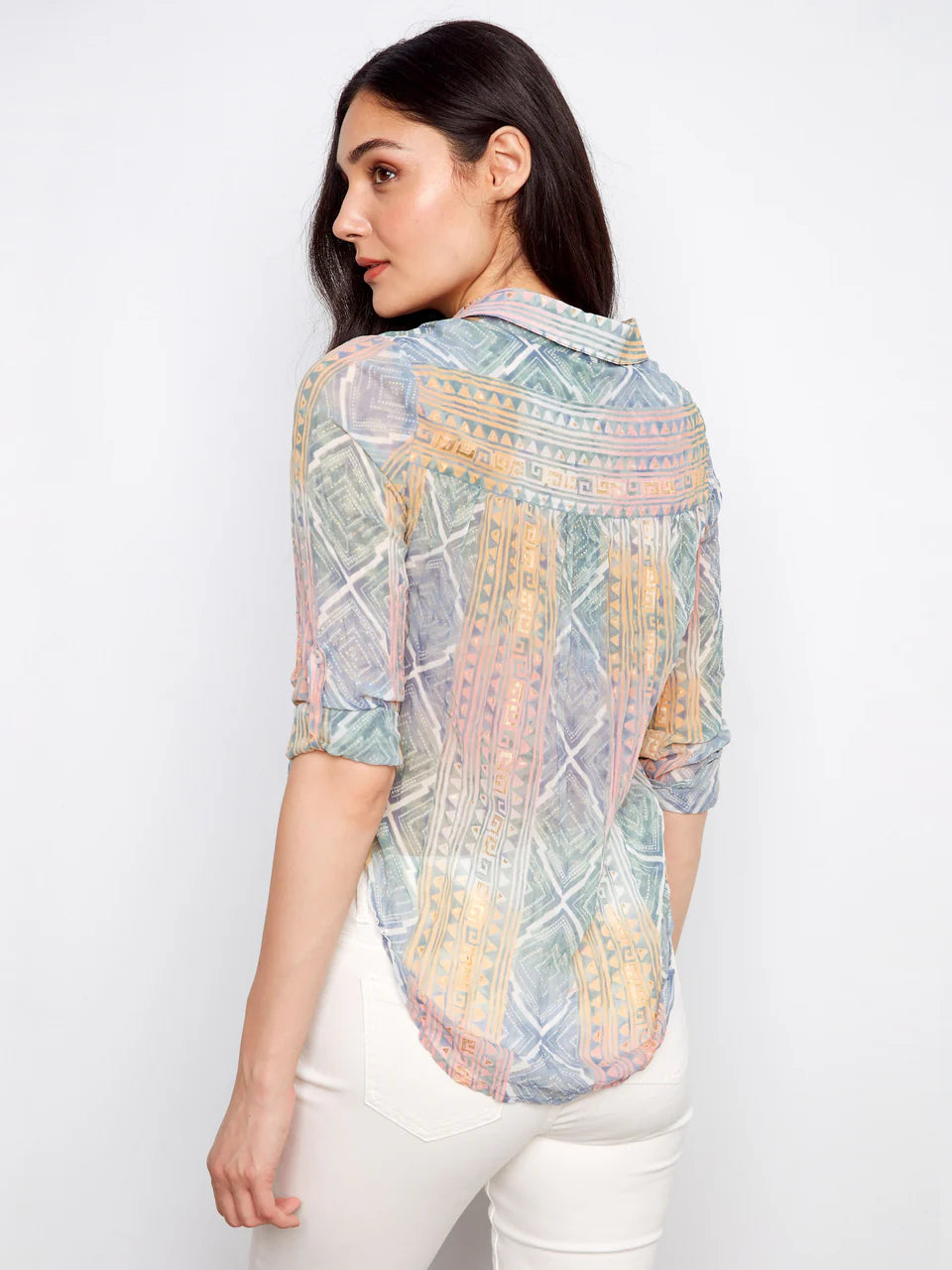 Foiled Printed Crinkle Shirt