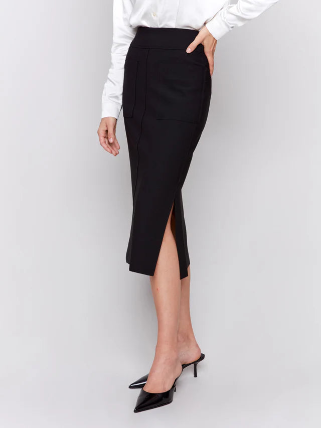 Gutsy Crepe Skirt with Front Patch Pocket