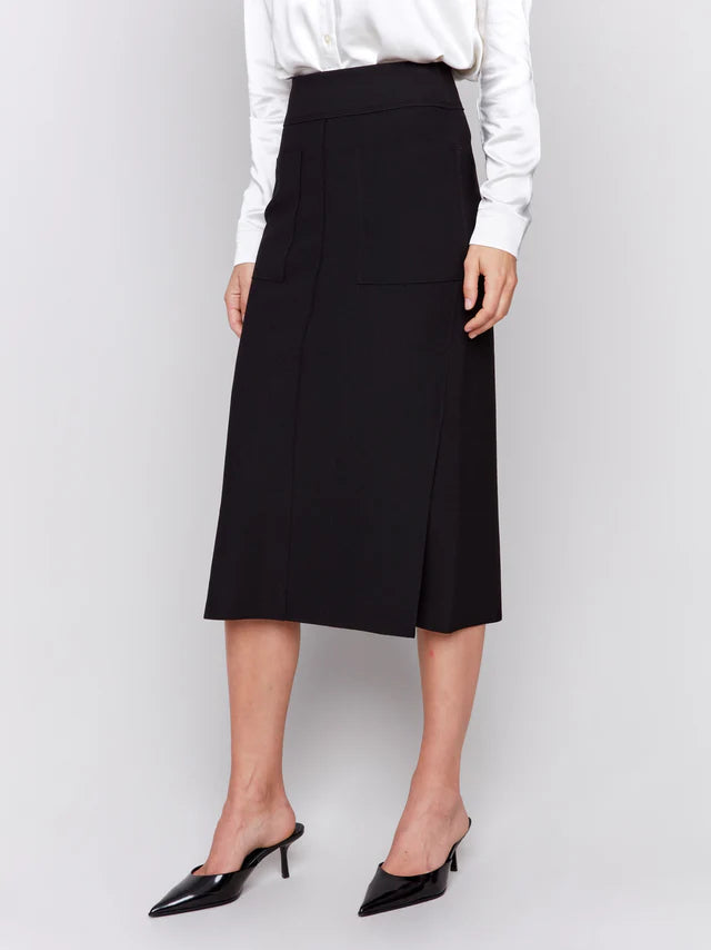 Gutsy Crepe Skirt with Front Patch Pocket