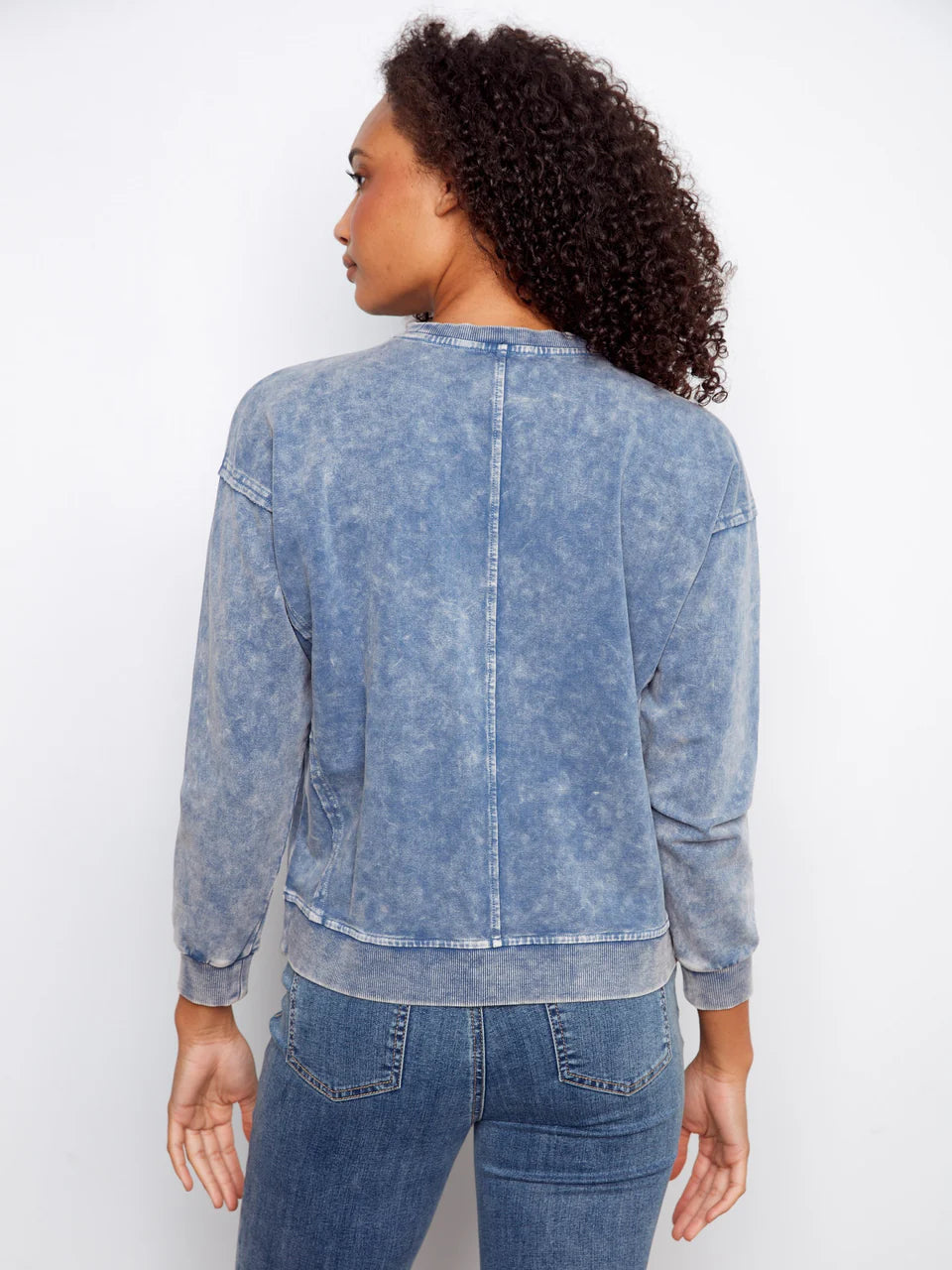 Long Sleeve Top With Flower Applique