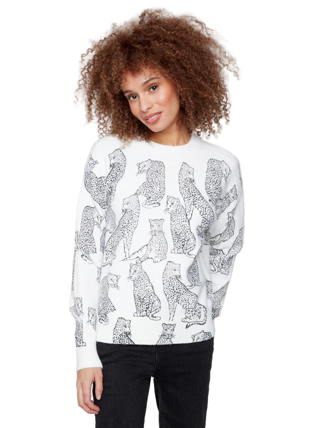 Printed Crew Neck Sweater