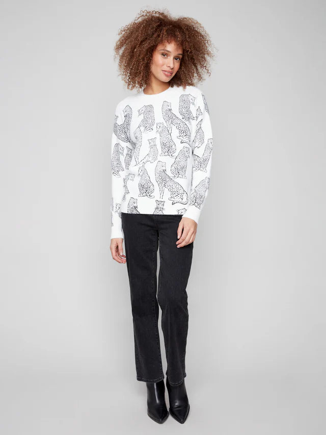 Printed Crew Neck Sweater