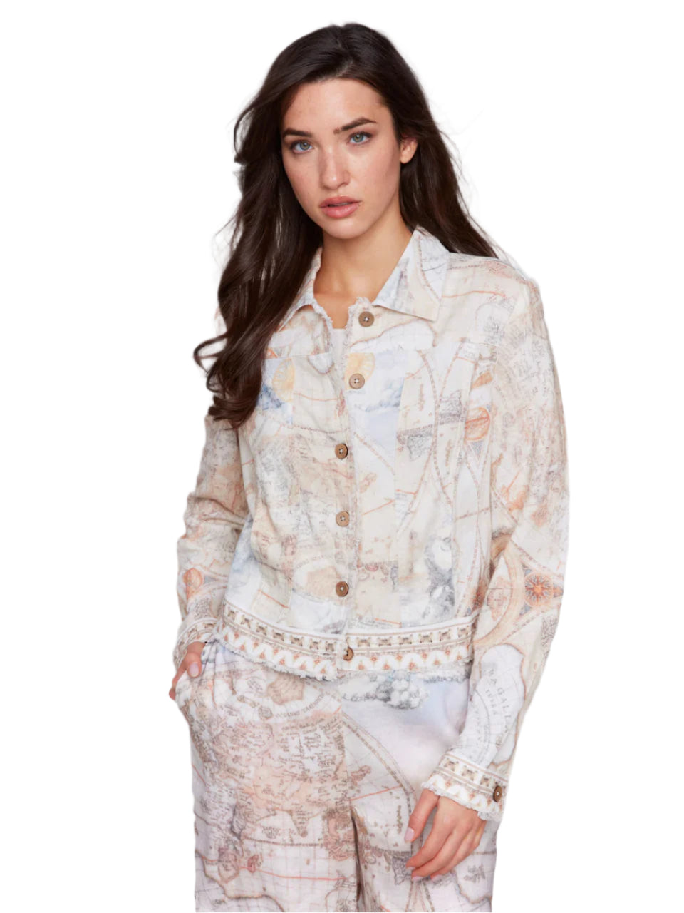 Printed Linen Blend Jacket