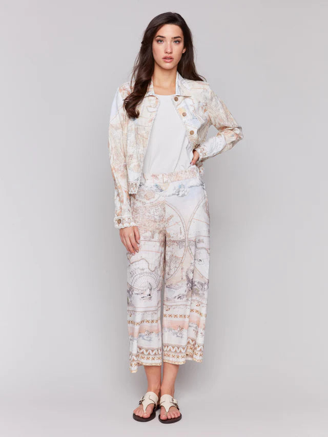 Printed Linen Blend Jacket