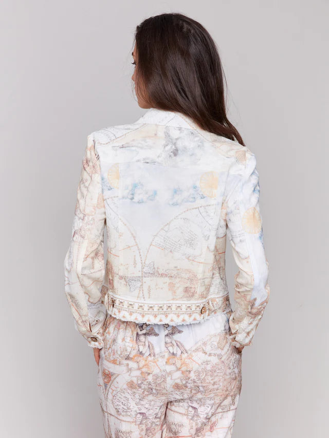 Printed Linen Blend Jacket