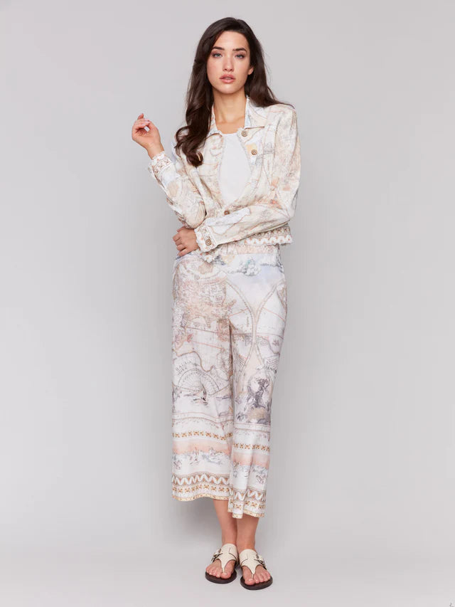 Printed Linen Blend Jacket