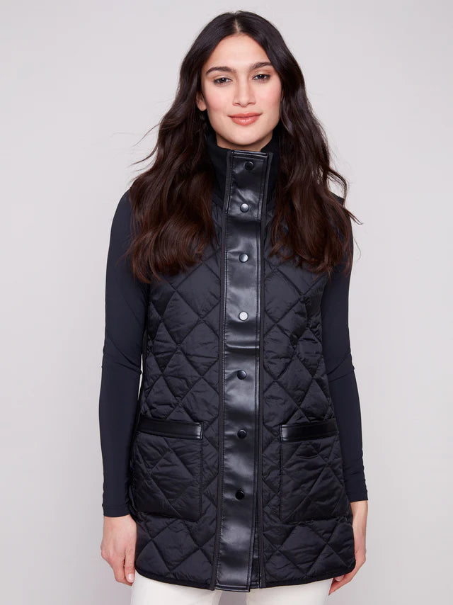 Reversible Button-Front Quilted Vest