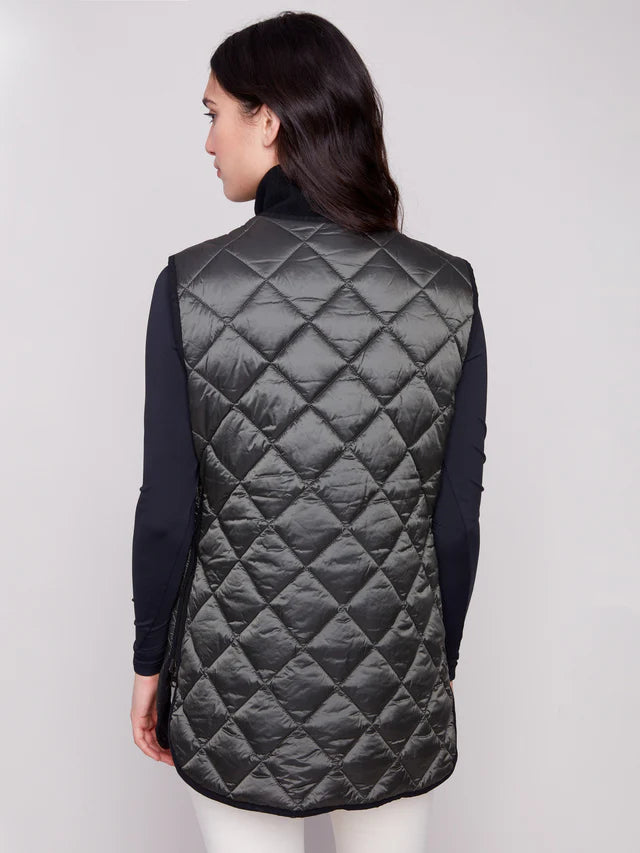 Reversible Button-Front Quilted Vest