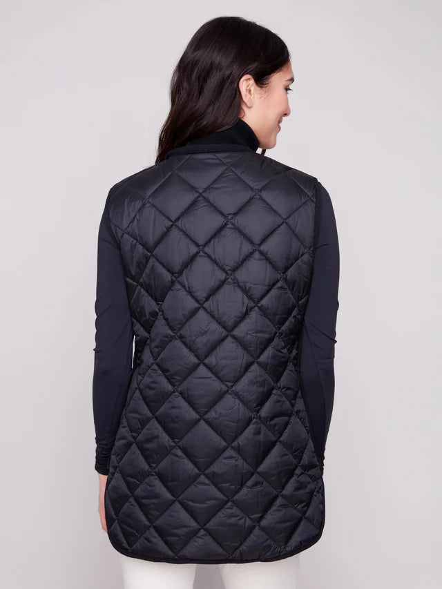 Reversible Button-Front Quilted Vest