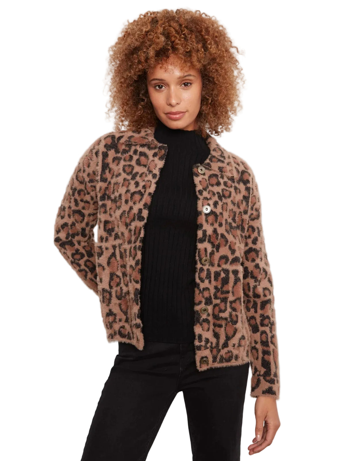 Eyelash Yarn Jacquard Jacket