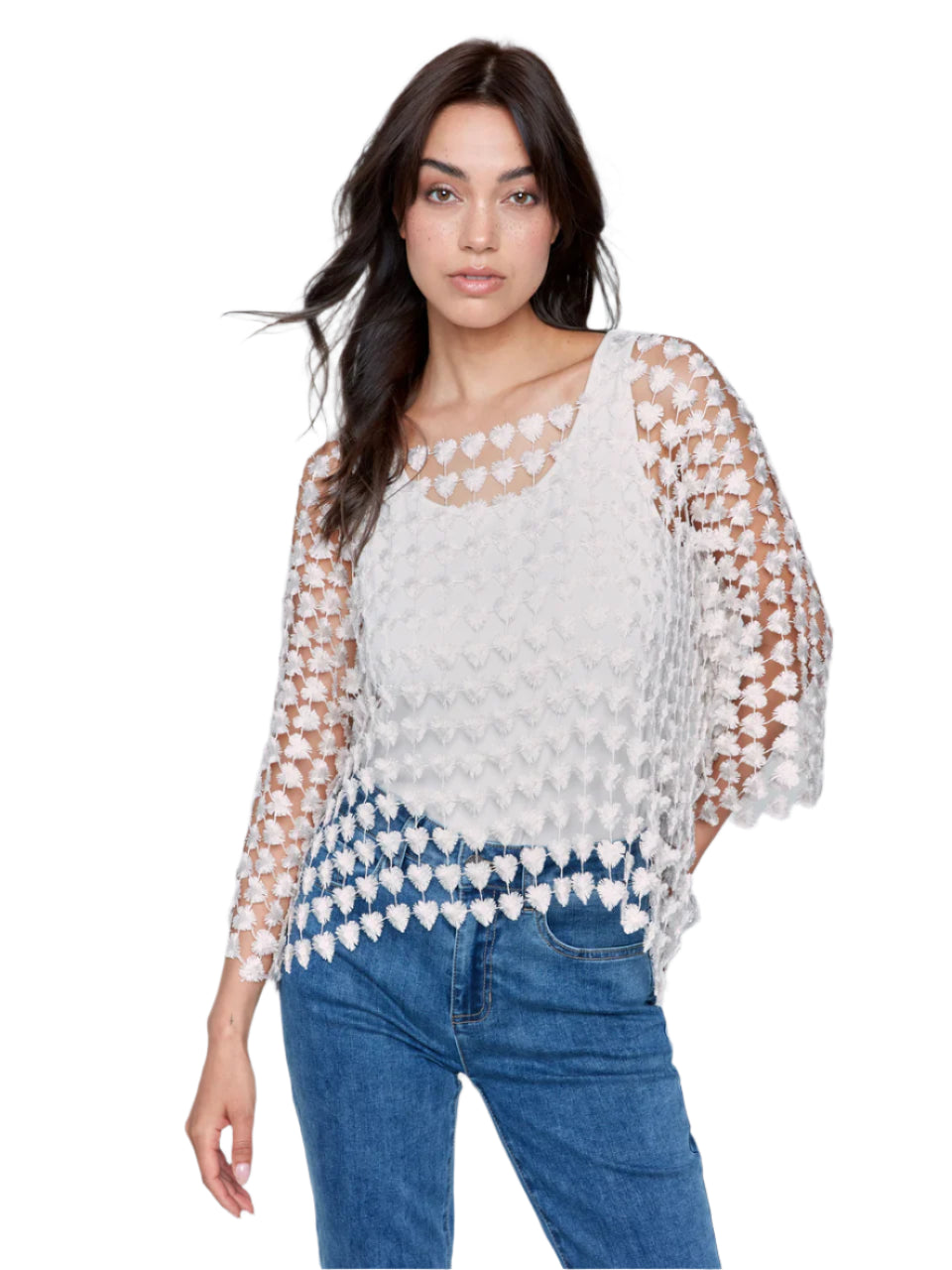 Textured Crochet Flower Top