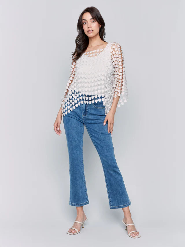 Textured Crochet Flower Top