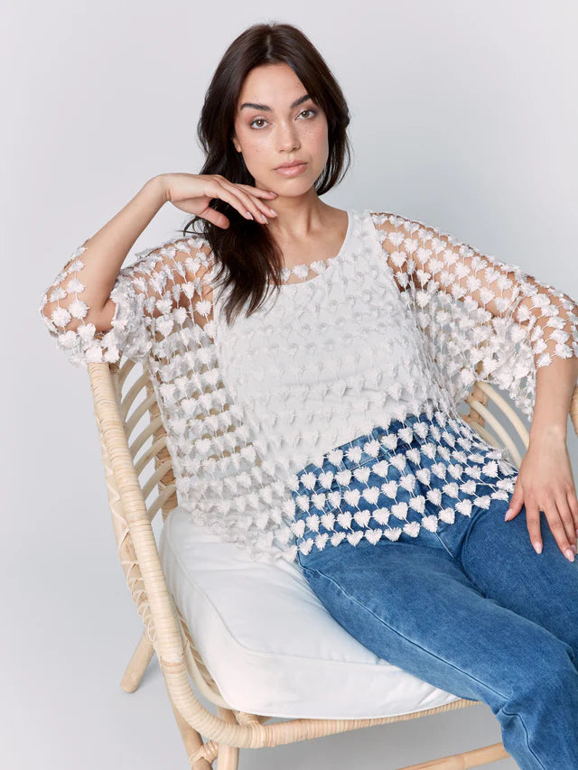 Textured Crochet Flower Top