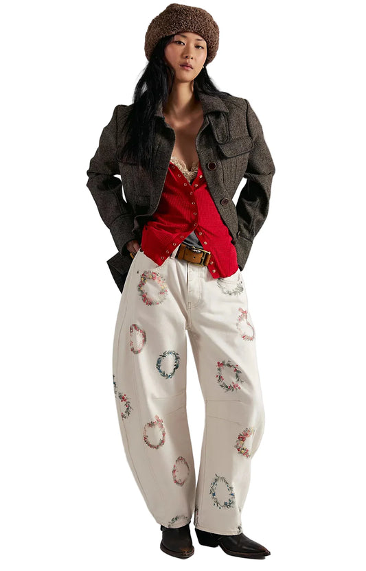 Good Luck Printed Jeans