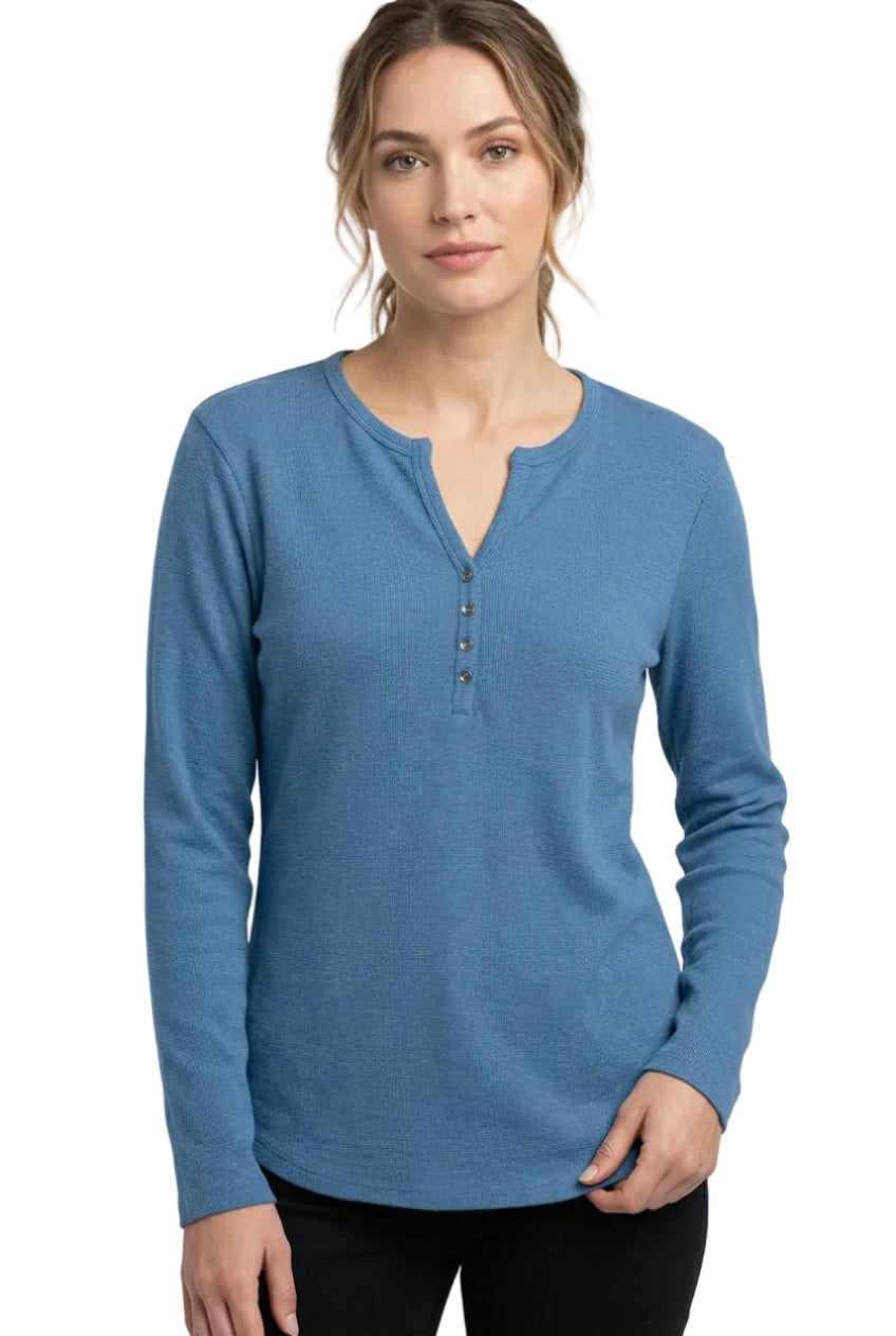 Maury Waffle Henley Knit Top