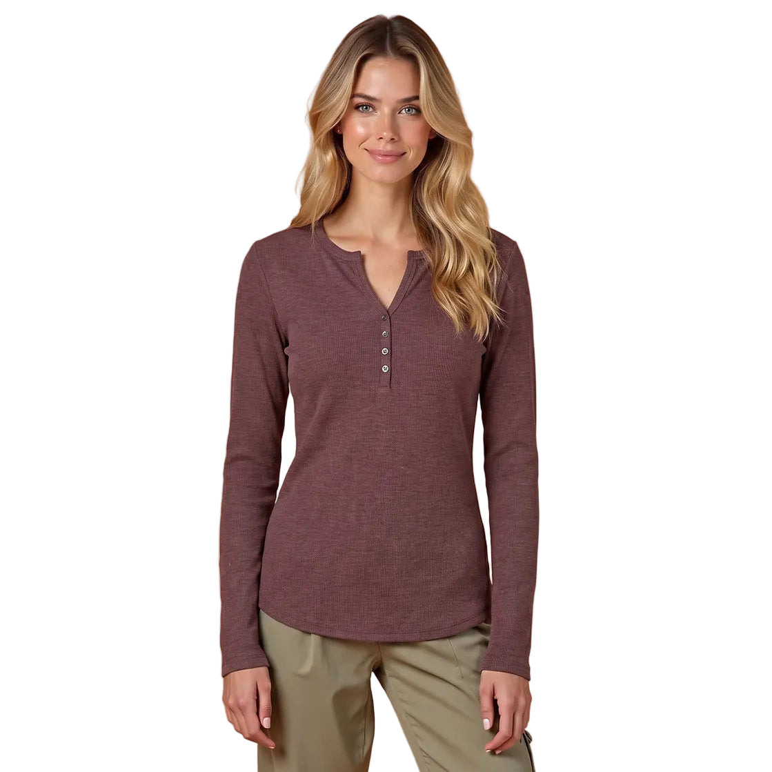 Maury Waffle Henley Knit Top
