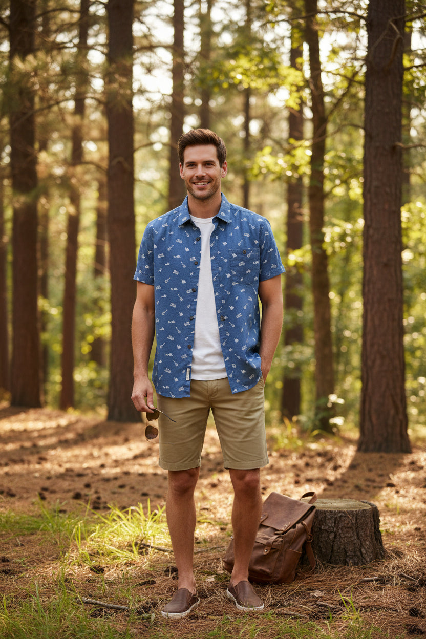 Chambray Shirt with Print