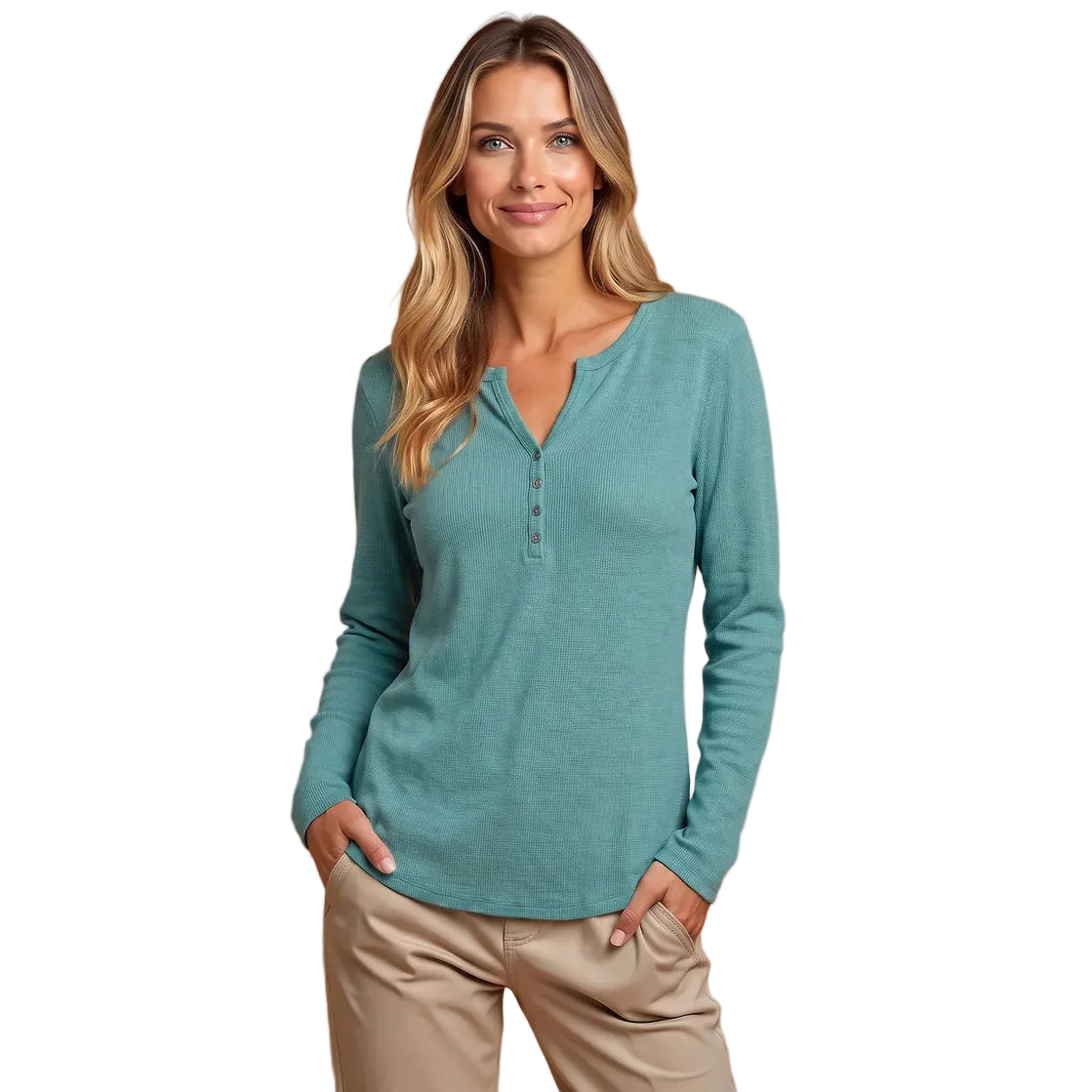 Maury Waffle Henley Knit Top