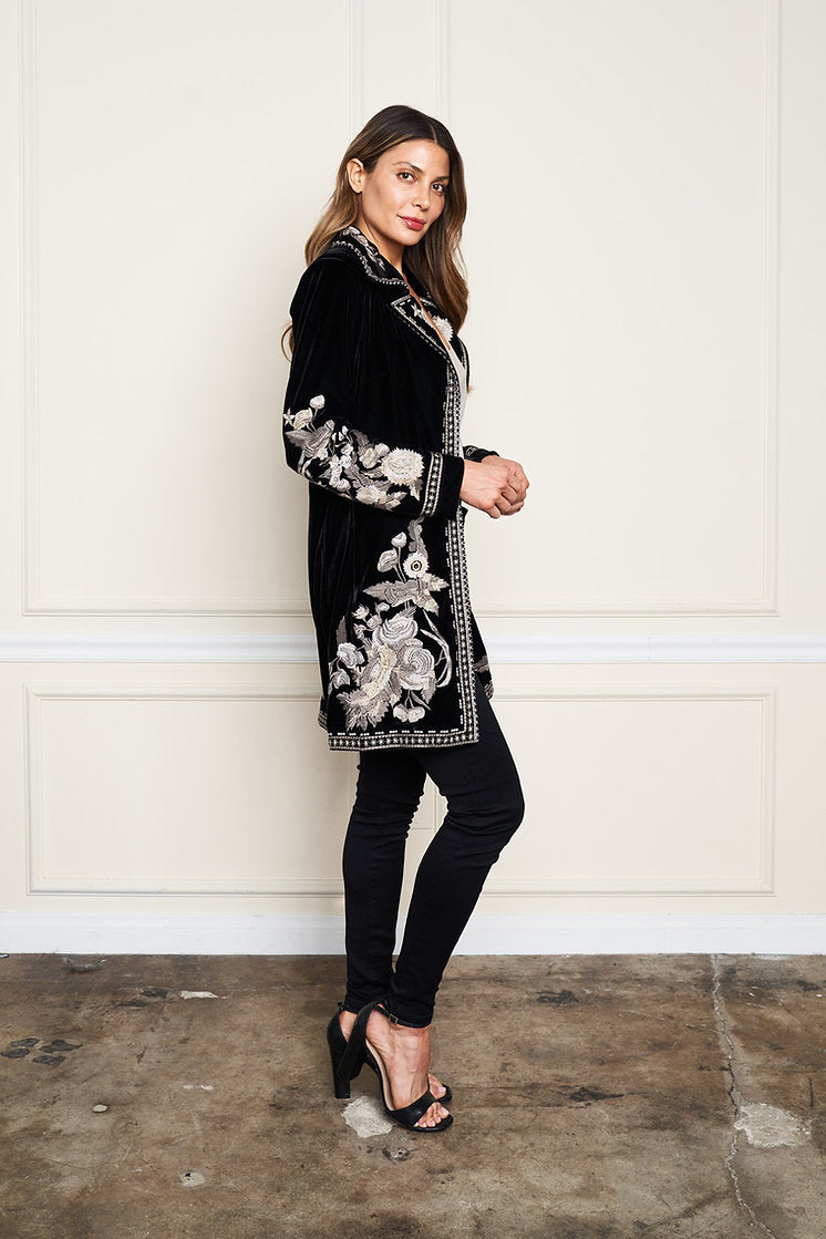 Velvet Embroidered Coat