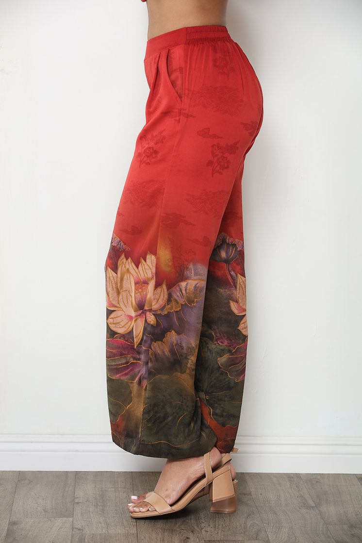 Print Wide Leg Pant