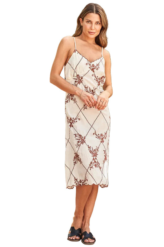 Embroidered Slip Dress