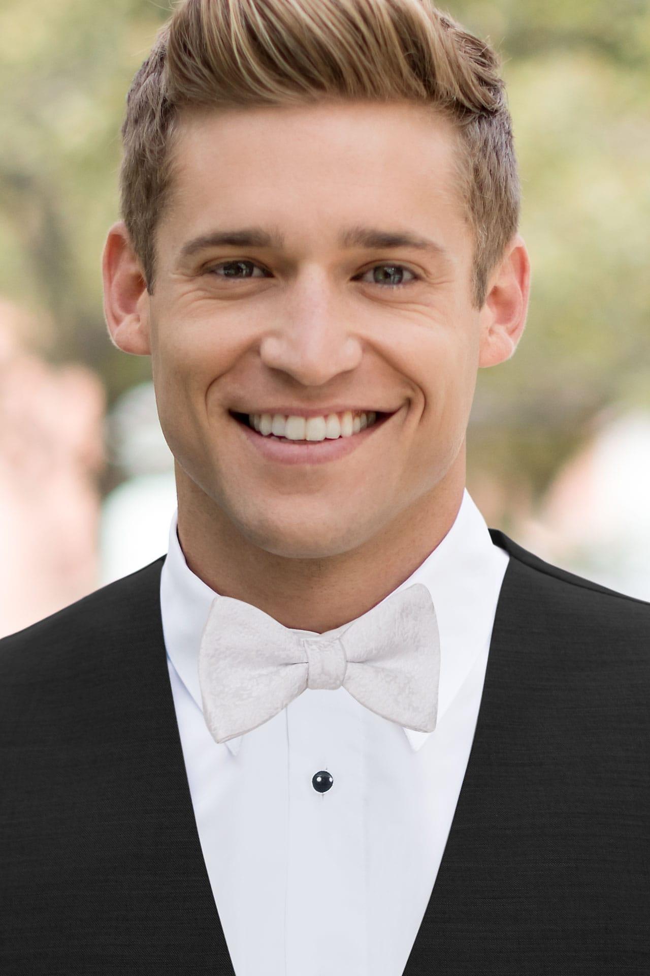 Floral Bow Tie White