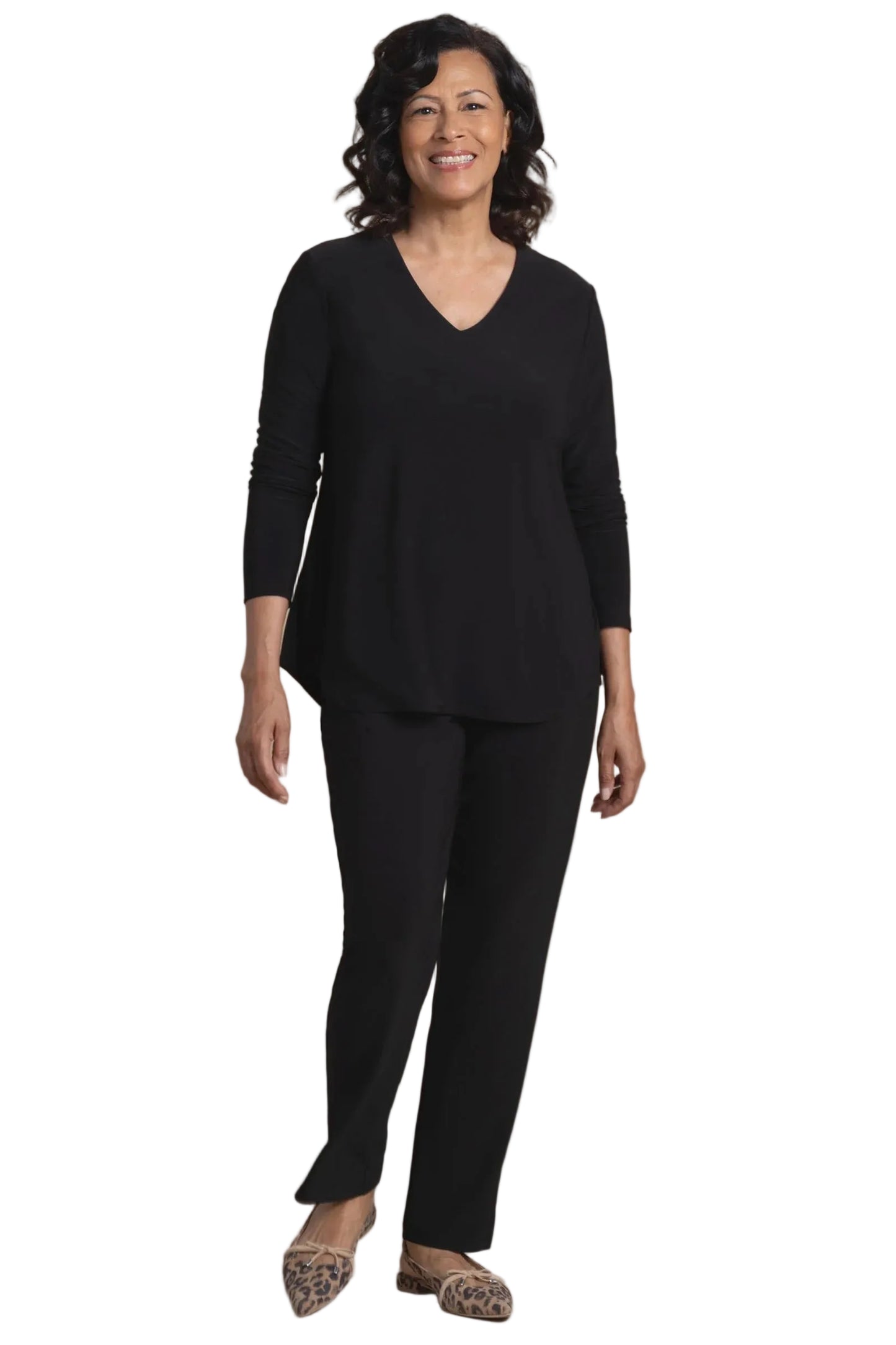 Go To Soft V-Neck Top, 3/4 Sleeve