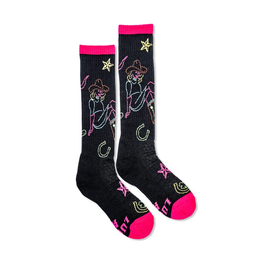 Neon Cowgirl Performance Boot Socks