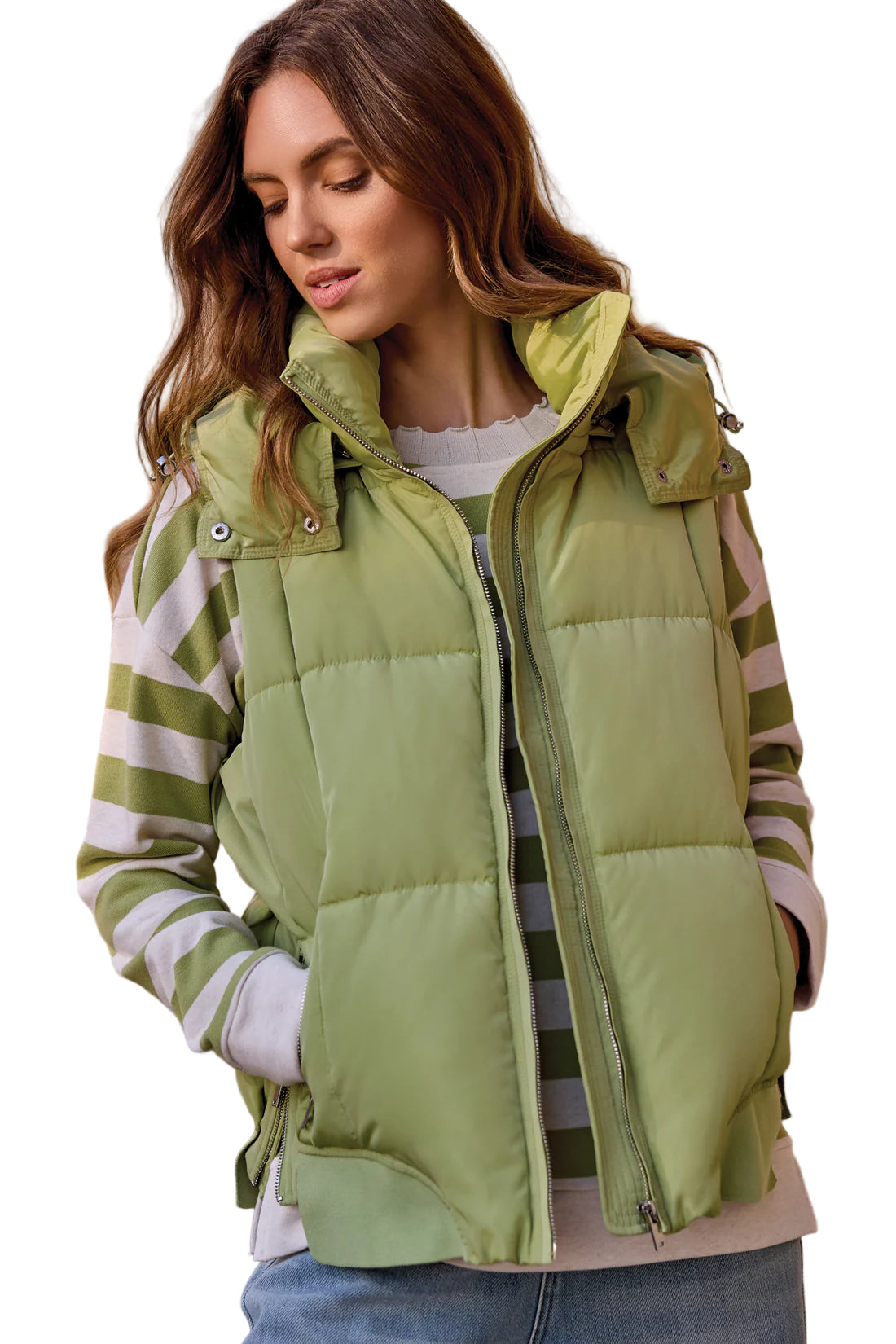 Quilted Vest with Removable Hood