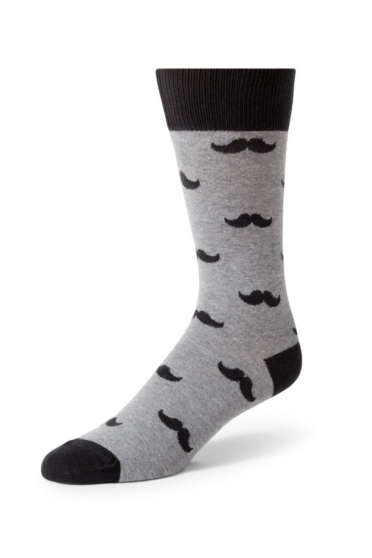 Socks Mustache Grey