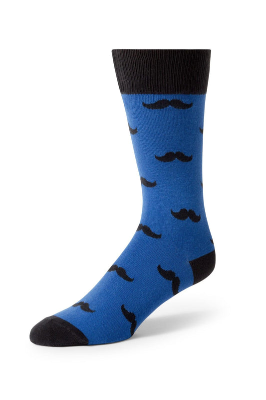 Socks Mustache Royal Blue