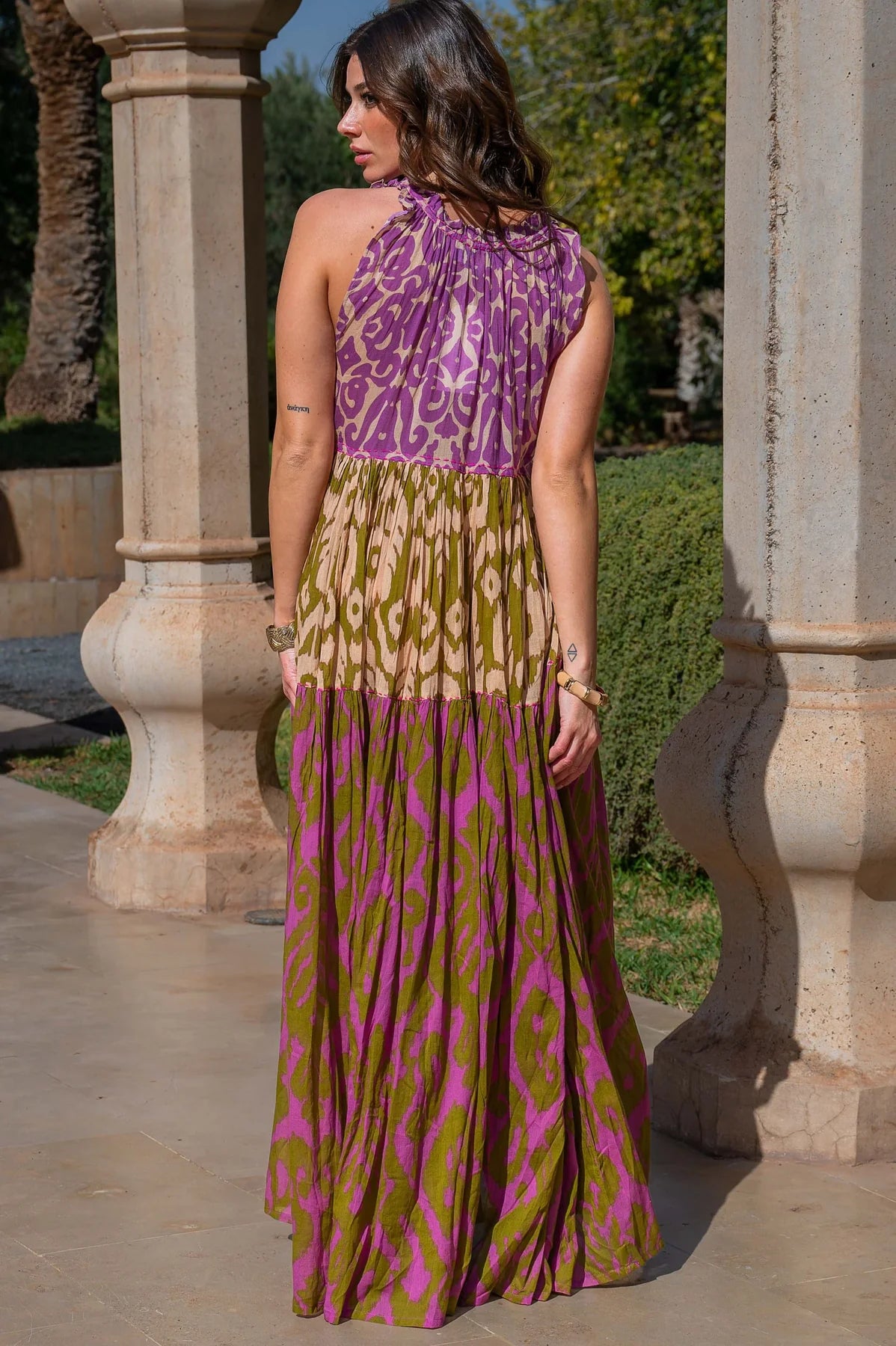 Sleeveless Long Print Dress