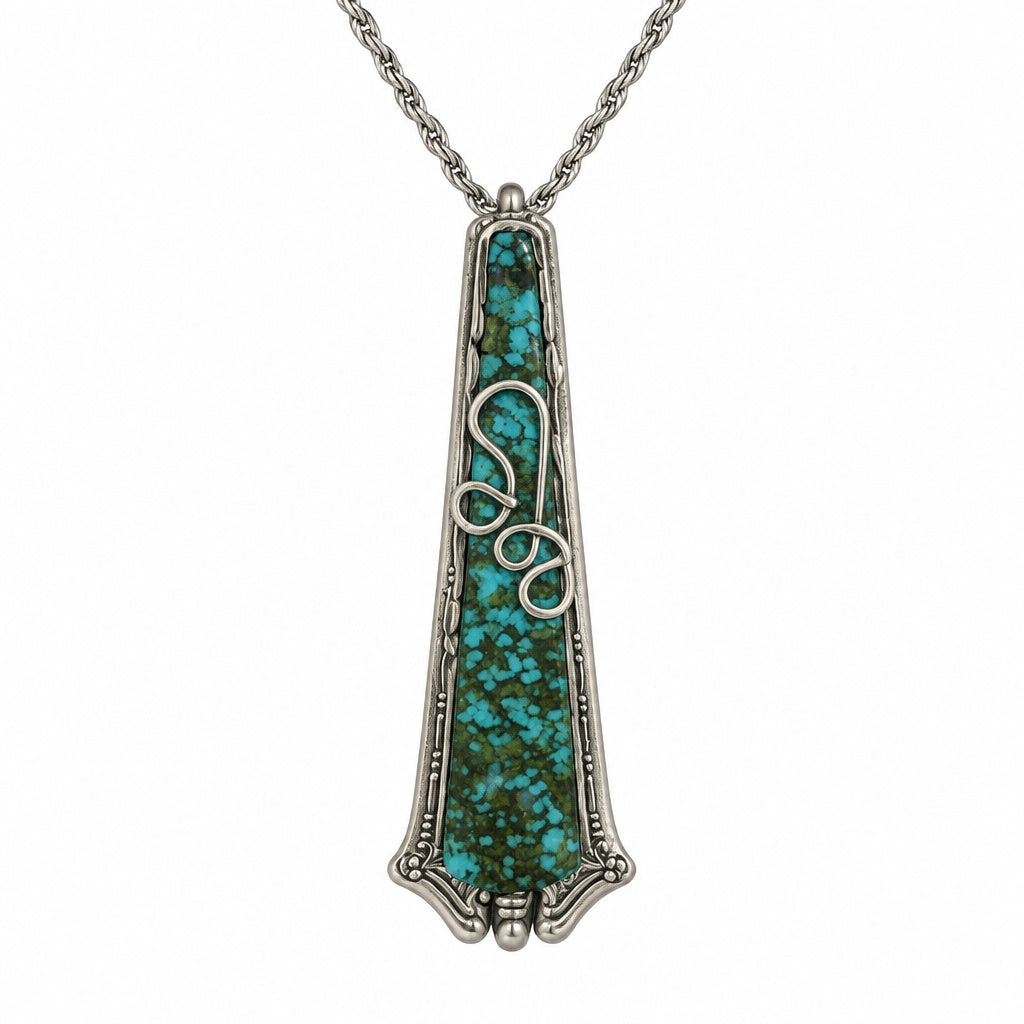 Necklace - #8 Turquoise Silver