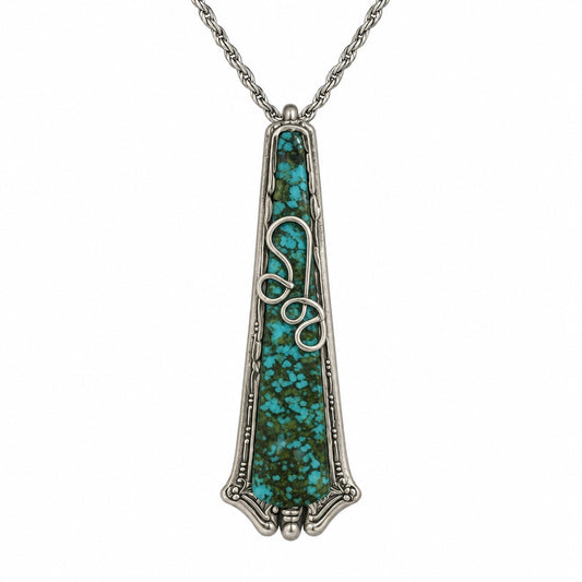 Necklace - #8 Turquoise Silver