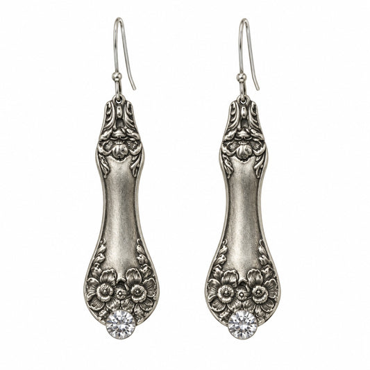 Earrings - Vintage Silverplate