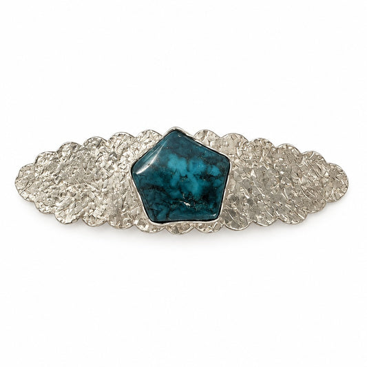 Hair Clip - Silver and Turquoise