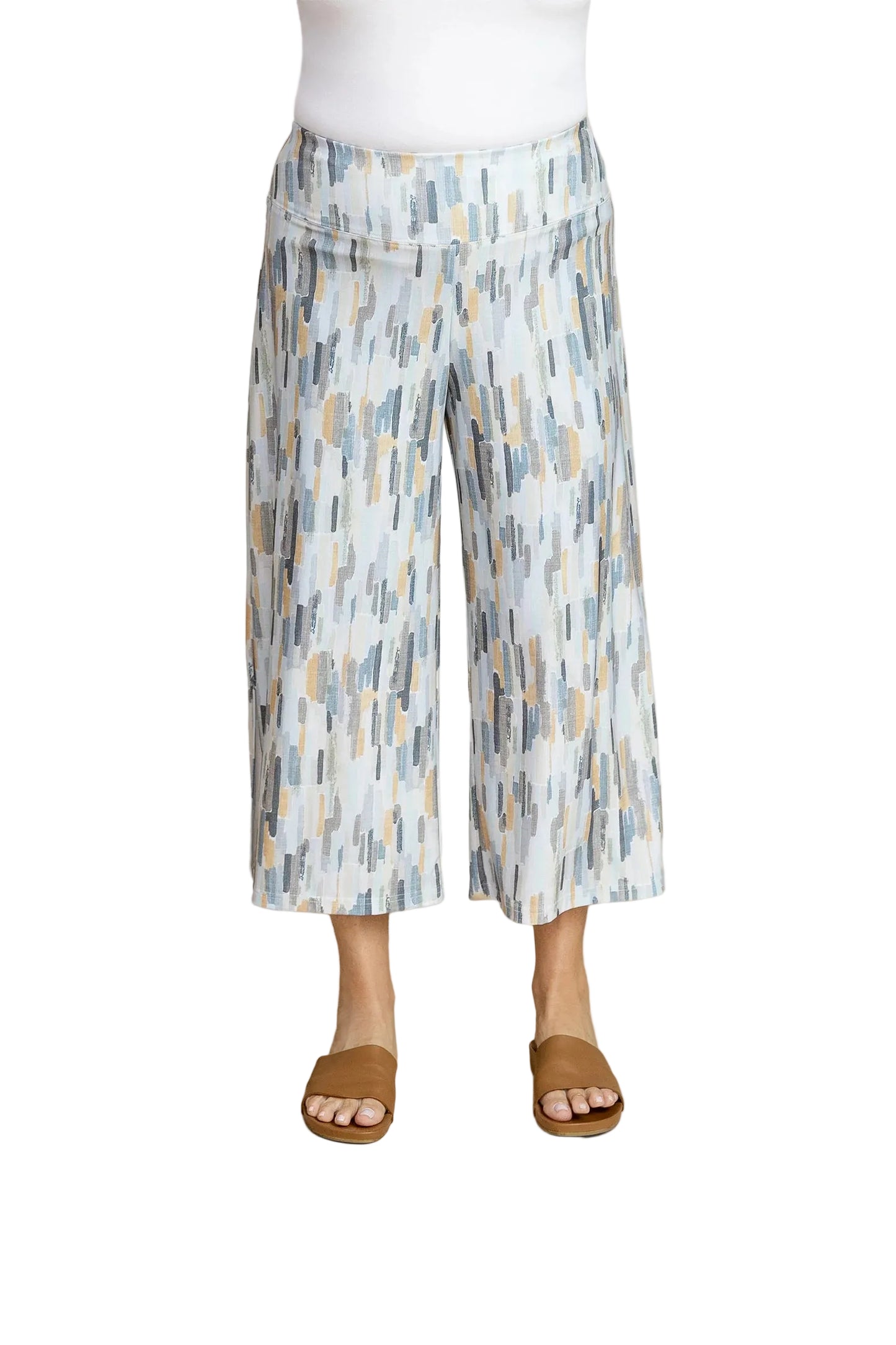 Side Slit Wide Capri, Print