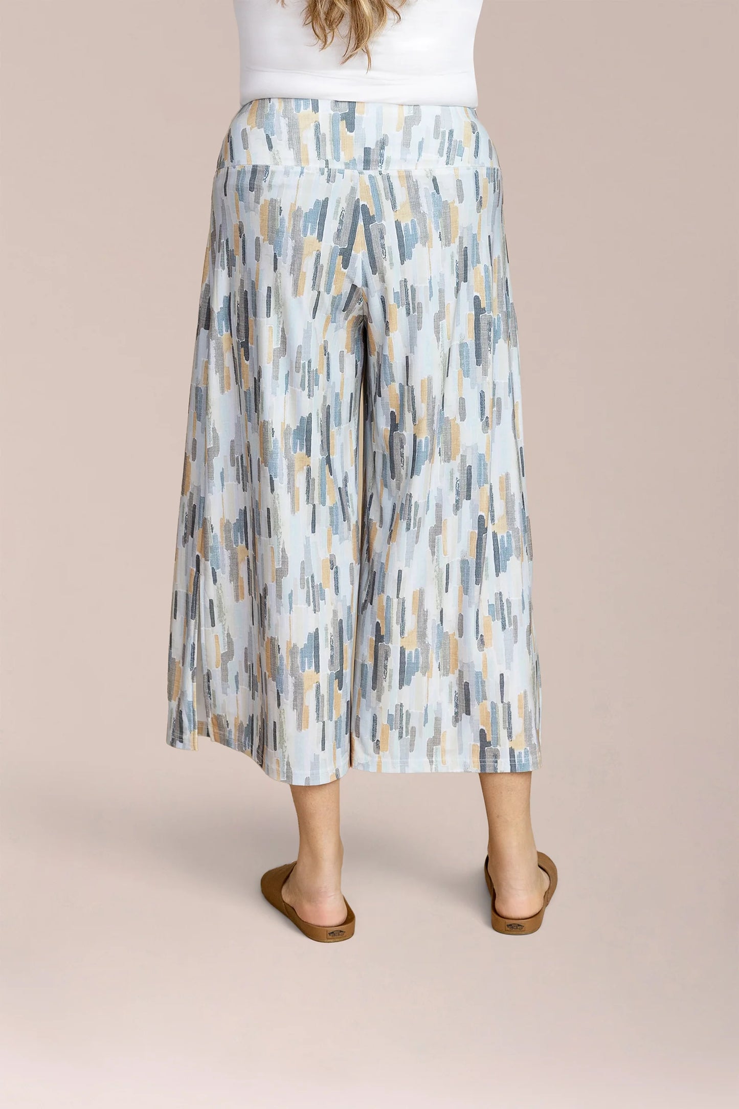 Side Slit Wide Capri, Print