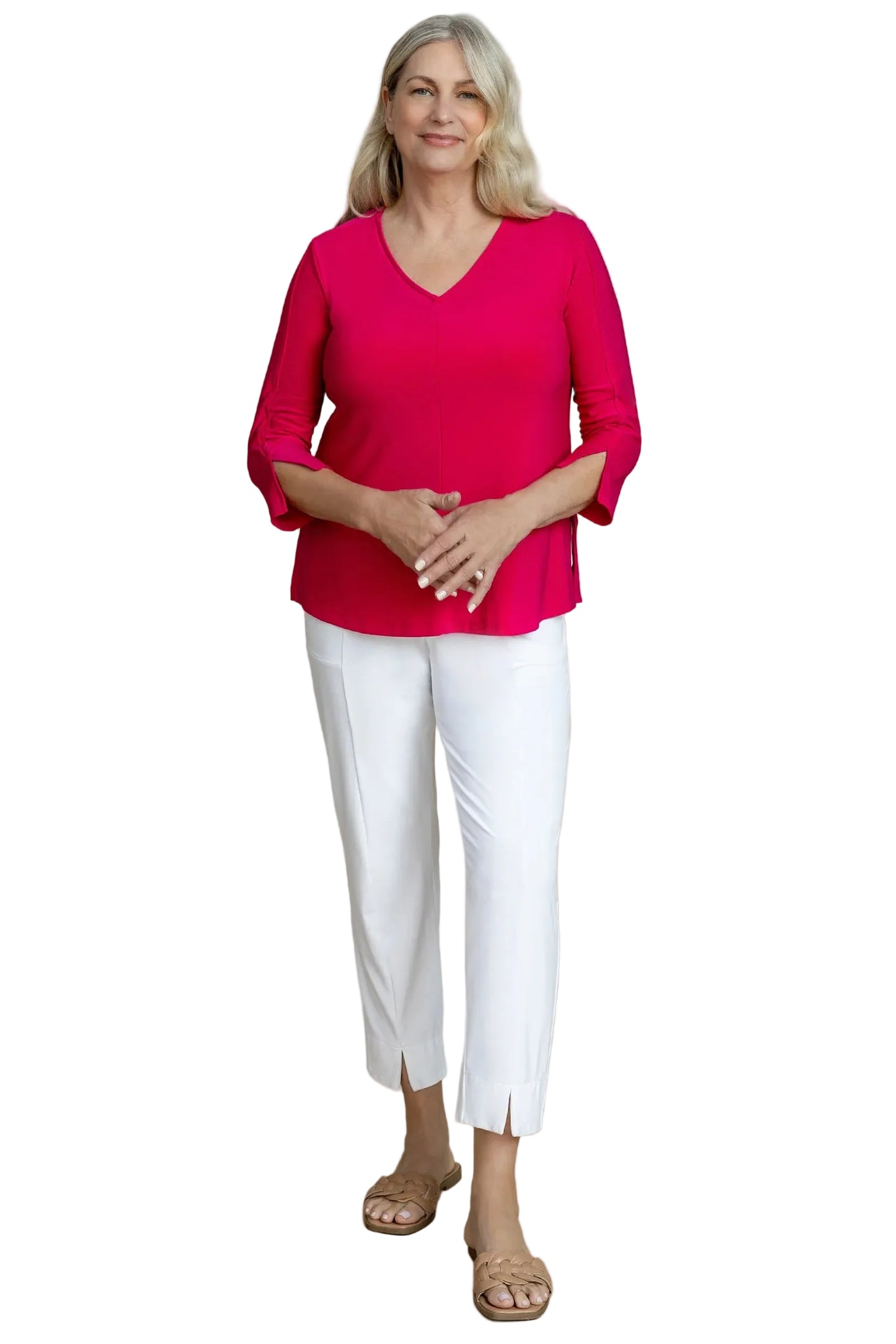 Suitable Split Sleeve Top, 3/4 Sleeve