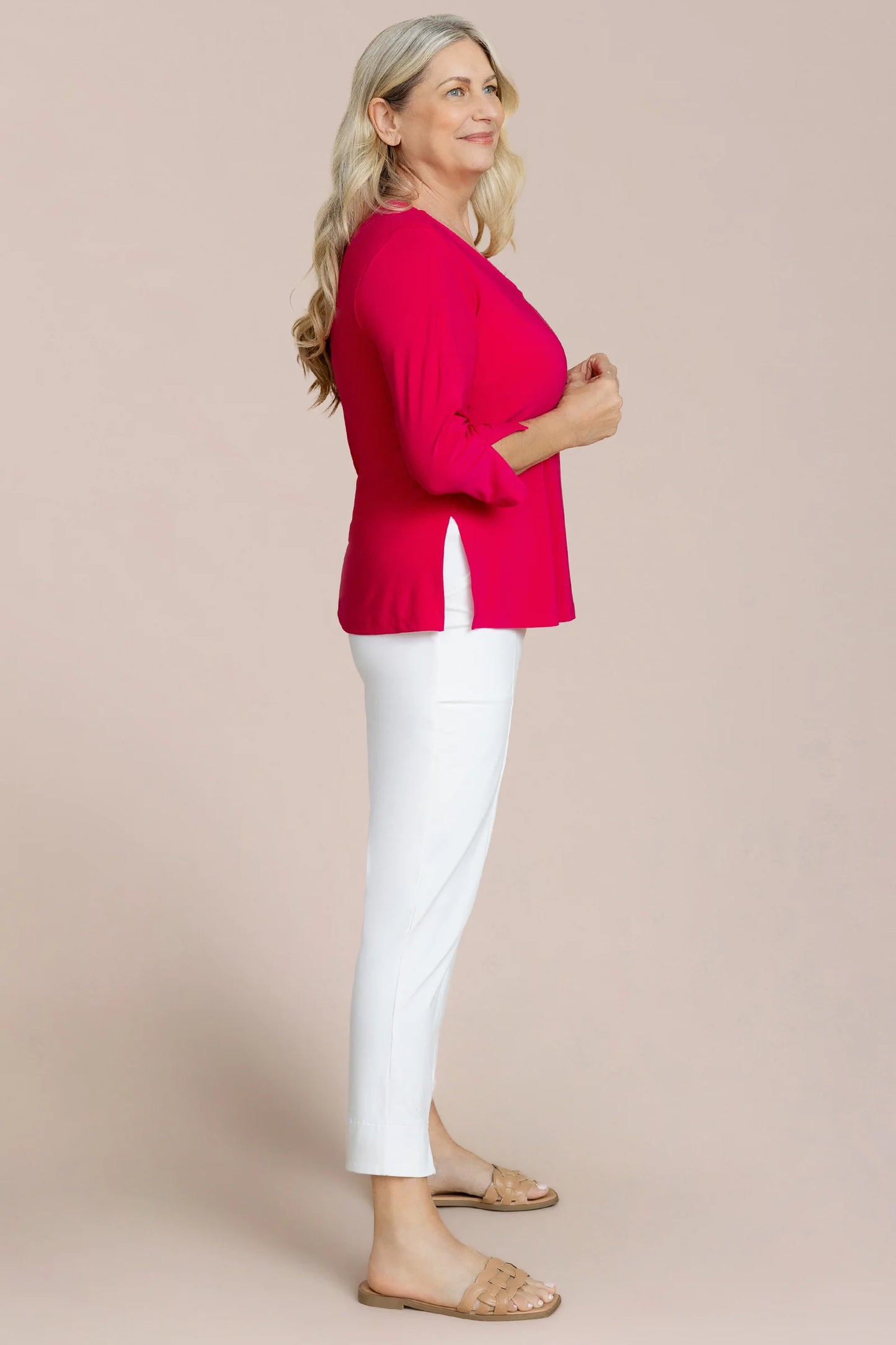 Suitable Split Sleeve Top, 3/4 Sleeve