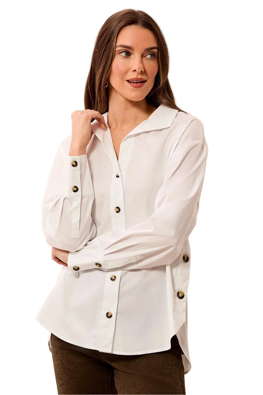 Long Sleeve Button Front Blouse